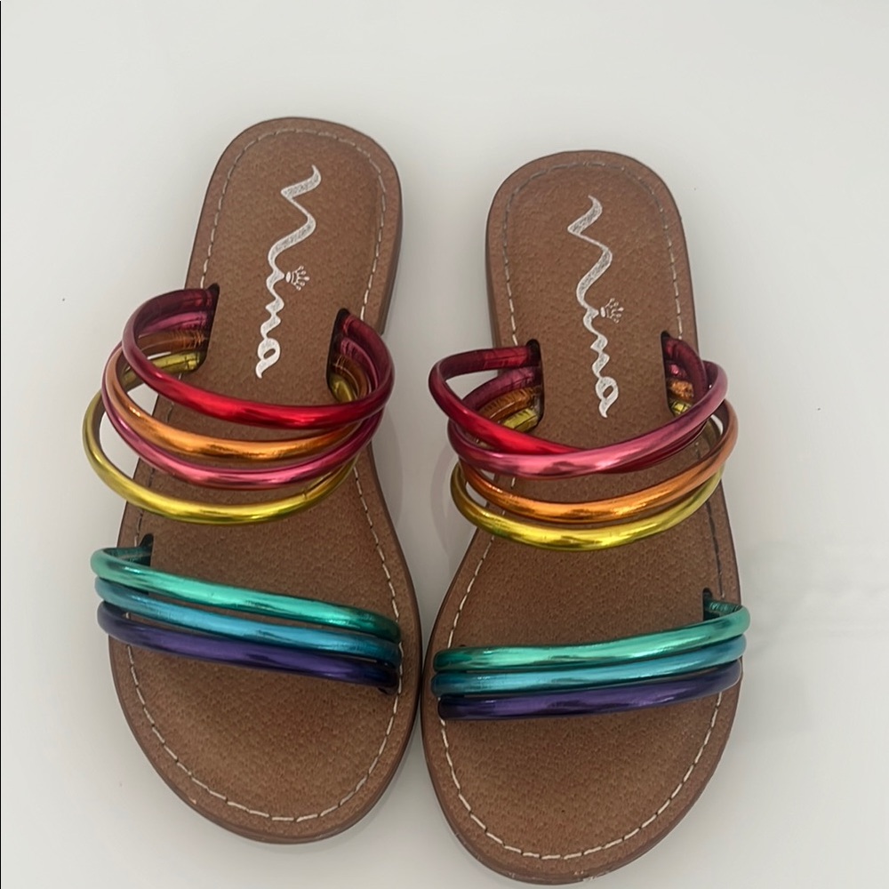 Nina Red and Yellow Sandals Vibrant Summer Style